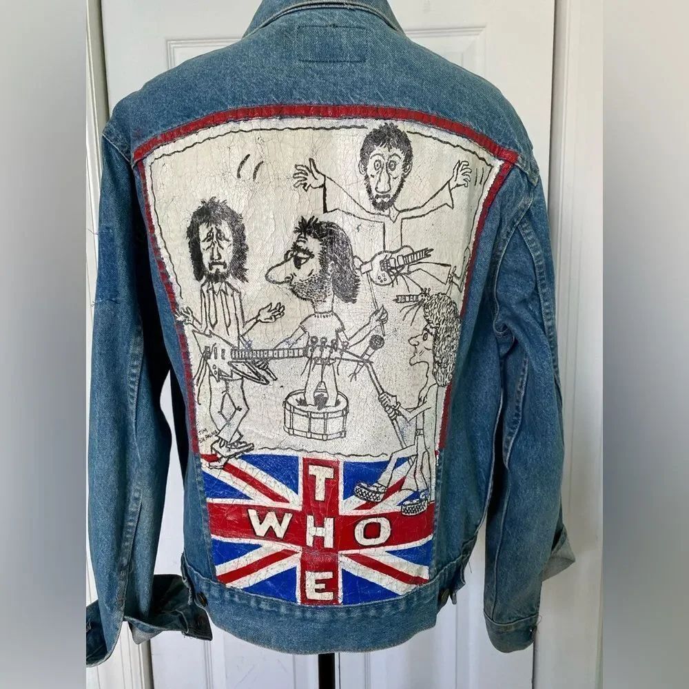 1990s/80s Levi’s Jean Jacket with Hand painted WHO Band Album Cover